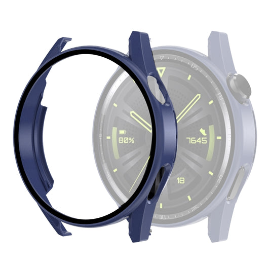 Tempered Glass Film Oil Spray Matte PC Case For Huawei GT3 46mm(Blue) by buy2fix