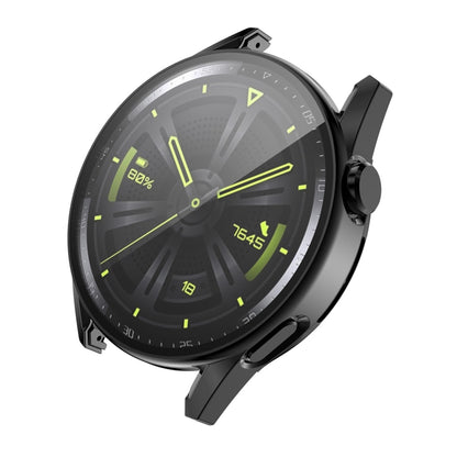 For Huawei Watch GT 3 42mm ENKAY PC Frame + Tempered Glass Protector Composite Case(Black) by ENKAY