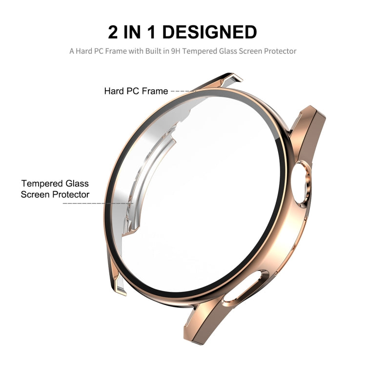 For Huawei Watch GT 3 46mm ENKAY PC Frame + Tempered Glass Protector Composite Case(Rose Gold) by ENKAY