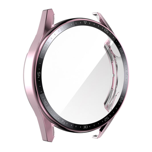 For Huawei Watch GT 3 46mm ENKAY PC Frame + Tempered Glass Protector Case With Scale(Pink) by ENKAY