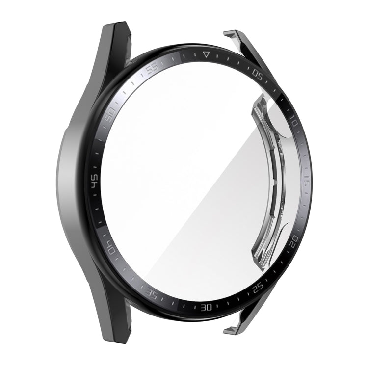 For Huawei Watch GT 3 46mm ENKAY PC Frame + Tempered Glass Protector Case With Scale(Black) by ENKAY