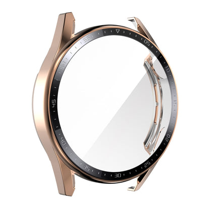 For Huawei Watch GT 3 46mm ENKAY PC Frame + Tempered Glass Protector Case With Scale(Rose Gold) by ENKAY