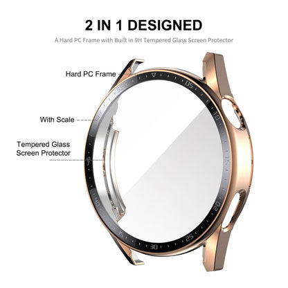 For Huawei Watch GT 3 46mm ENKAY PC Frame + Tempered Glass Protector Case With Scale(Black) by ENKAY