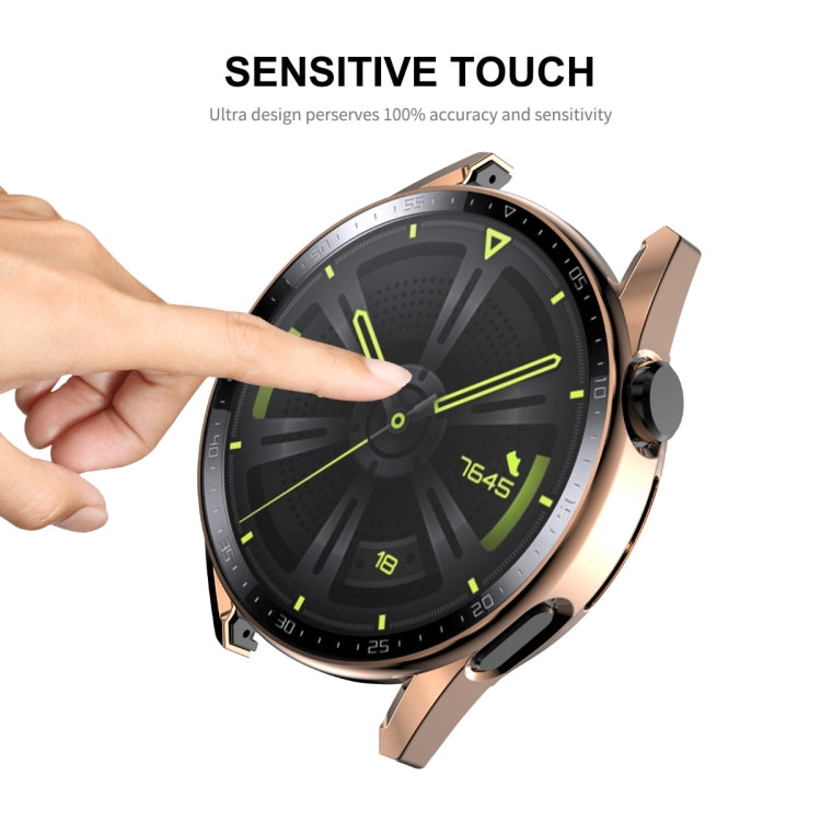 For Huawei Watch GT 3 46mm ENKAY PC Frame + Tempered Glass Protector Case With Scale(Black) by ENKAY