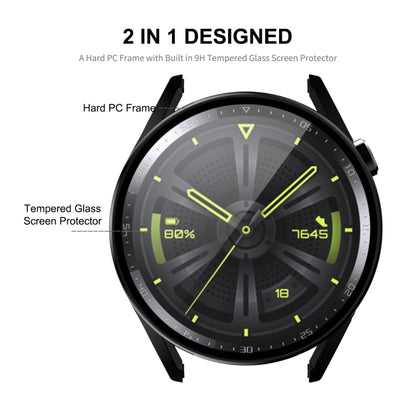 For Huawei Watch GT 3 42mm ENKAY Matte PC Frame + Tempered Glass Protector Case(Dark Green) by ENKAY