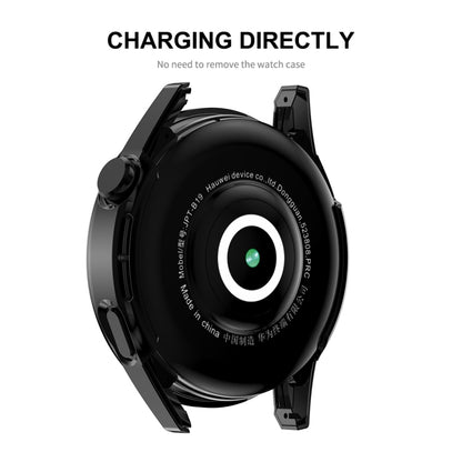 For Huawei Watch GT 3 42mm ENKAY Matte PC Frame + Tempered Glass Protector Case(Black) by ENKAY