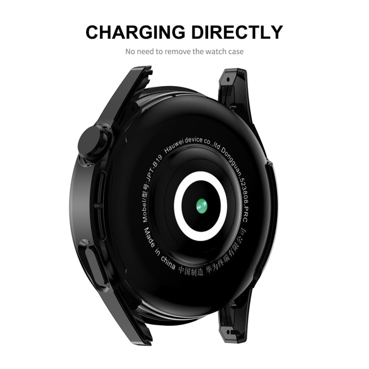 For Huawei Watch GT 3 46mm ENKAY Matte PC Frame + Tempered Glass Protector Case(Black) by ENKAY