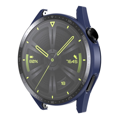 For Huawei Watch GT 3 46mm ENKAY Matte PC Frame + Tempered Glass Protector Case With Scale(Dark Blue) by ENKAY
