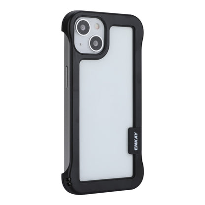 For iPhone 13 ENKAY Frameless Hollow Shockproof PC Case(Black) by ENKAY