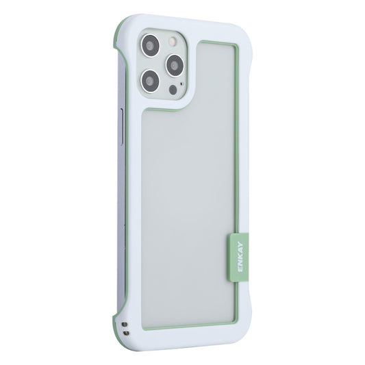 For iPhone 12 / 12 Pro ENKAY Frameless Hollow Shockproof PC Case(White) by ENKAY