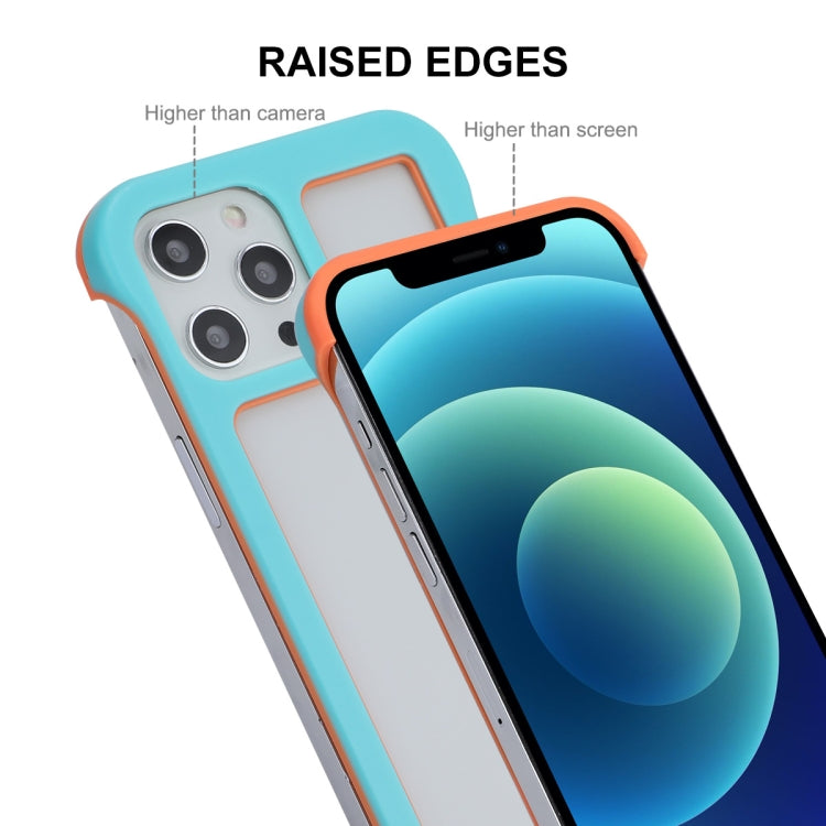 For iPhone 12 Pro Max ENKAY Frameless Hollow Shockproof PC Case(Blue) by ENKAY