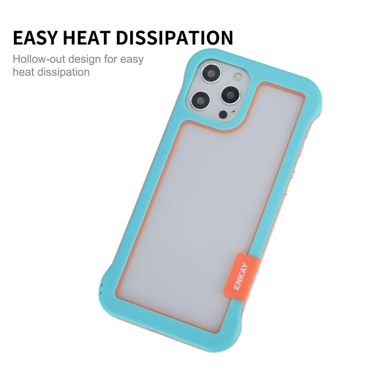For iPhone 12 Pro Max ENKAY Frameless Hollow PC Case + Glass Film(Black) by ENKAY