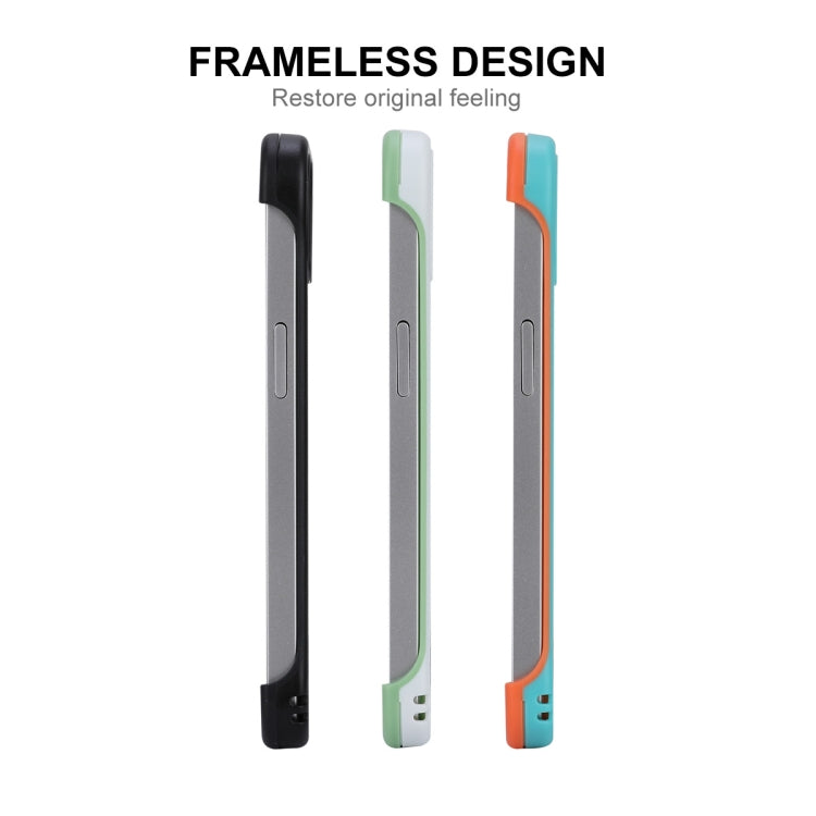 For iPhone 12 Pro Max ENKAY Frameless Hollow PC Case + Glass Film(Black) by ENKAY