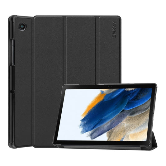 For Samsung Galaxy Tab A8 10.5 2021 ENKAY Custer Texture Leather Smart Tablet Case(Black) - Other Galaxy Tab PC by ENKAY | Online Shopping UK | buy2fix