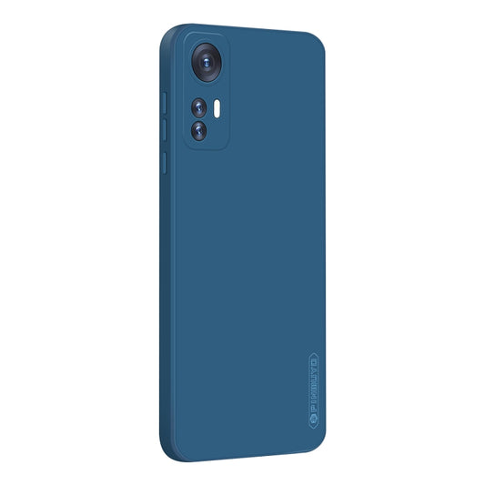 For Xiaomi 12 Pro PINWUYO Liquid Silicone TPU Phone Case(Blue) - Xiaomi Cases by PINWUYO | Online Shopping UK | buy2fix