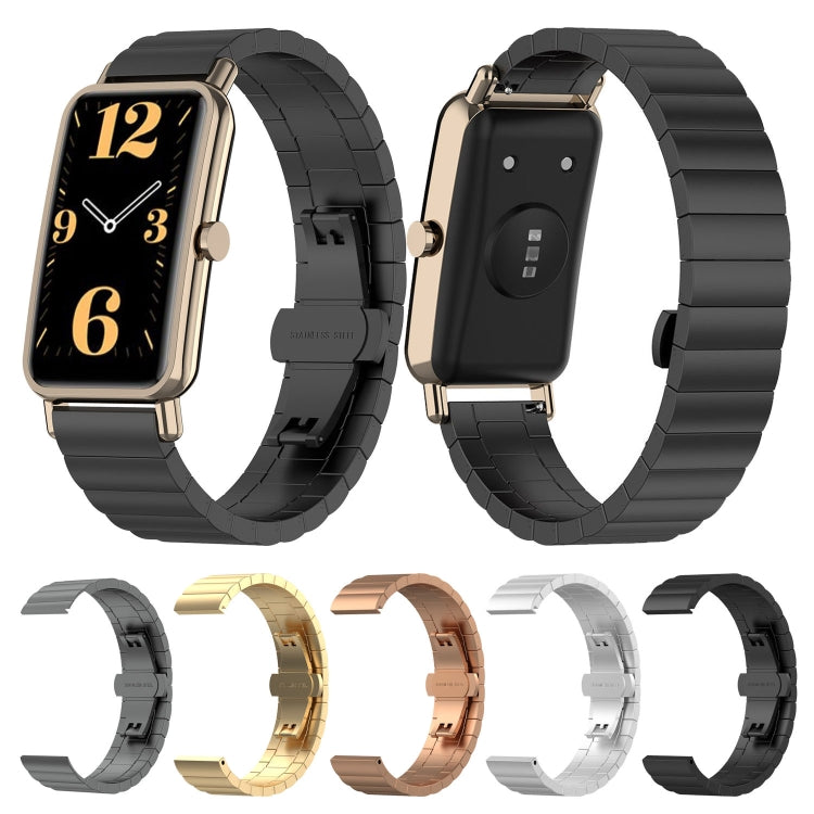 For Huawei Fit Mini One Bead Metal Steel Watch Band(Gold) by buy2fix