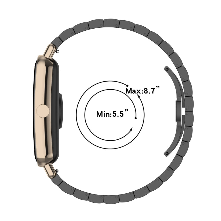 For Huawei Fit Mini One Bead Metal Steel Watch Band(Black) by buy2fix