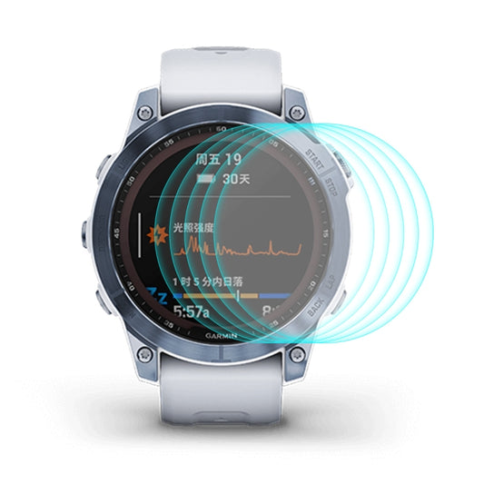 5 PCS For Garmin Fenix 7 ENKAY 0.2mm 9H Tempered Glass Screen Protector Watch Film - Screen Protector by ENKAY | Online Shopping UK | buy2fix