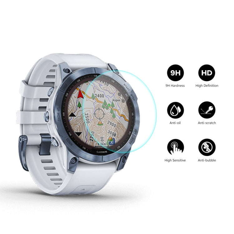10 PCS For Garmin Fenix 7 ENKAY 0.2mm 9H Tempered Glass Screen Protector Watch Film - Screen Protector by ENKAY | Online Shopping UK | buy2fix
