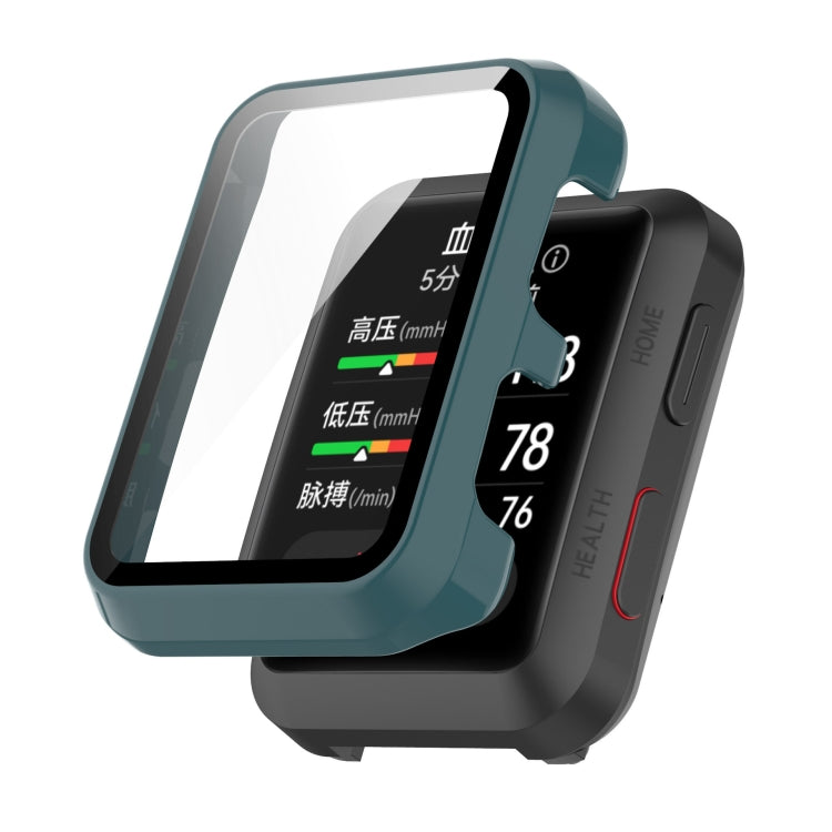 For Huawei Watch D Shockproof PC Protective Case With Tempered Glass Film(Green) by buy2fix