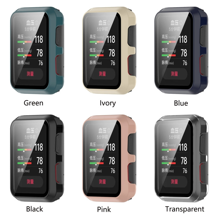 For Huawei Watch D Shockproof PC Protective Case With Tempered Glass Film(Blue) by buy2fix