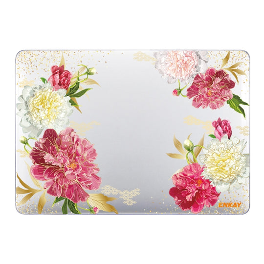 ENKAY Flower Series Pattern Laotop Protective Crystal Case For MacBook Pro 13.3 inch A1706 / A1708 / A1989 / A2159(Paeonia)