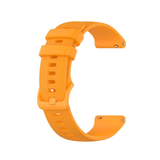 For Samsung Galaxy Watch 4 40mm / 44mm 20mm Checkered Silicone Watch Band(Yellow)