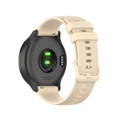 For Xiaomi Watch S1 22mm Checkered Silicone Watch Band(Beige) - Watch Bands by buy2fix | Online Shopping UK | buy2fix