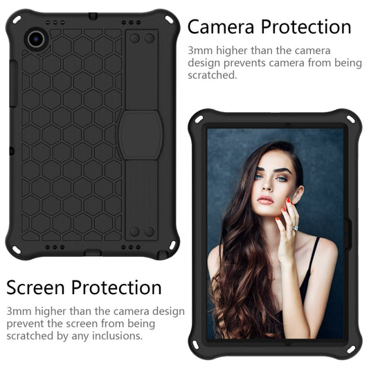 For Galaxy Tab A8 10.5 2021 X200/X205 Honeycomb EVA+PC Tablet Case with Strap(Black+Black) - Other Galaxy Tab PC by buy2fix | Online Shopping UK | buy2fix