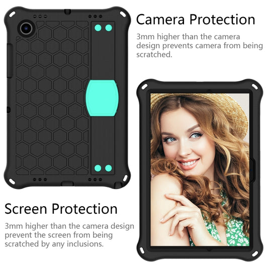 For Galaxy Tab A8 10.5 2021 X200/X205 Honeycomb EVA+PC Tablet Case with Strap(Black+Mint Green) - Other Galaxy Tab PC by buy2fix | Online Shopping UK | buy2fix