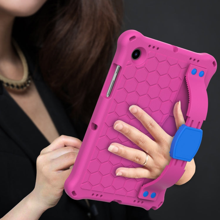 For Galaxy Tab A8 10.5 2021 X200/X205 Honeycomb EVA+PC Tablet Case with Strap(Rose Red+Blue) - Other Galaxy Tab PC by buy2fix | Online Shopping UK | buy2fix