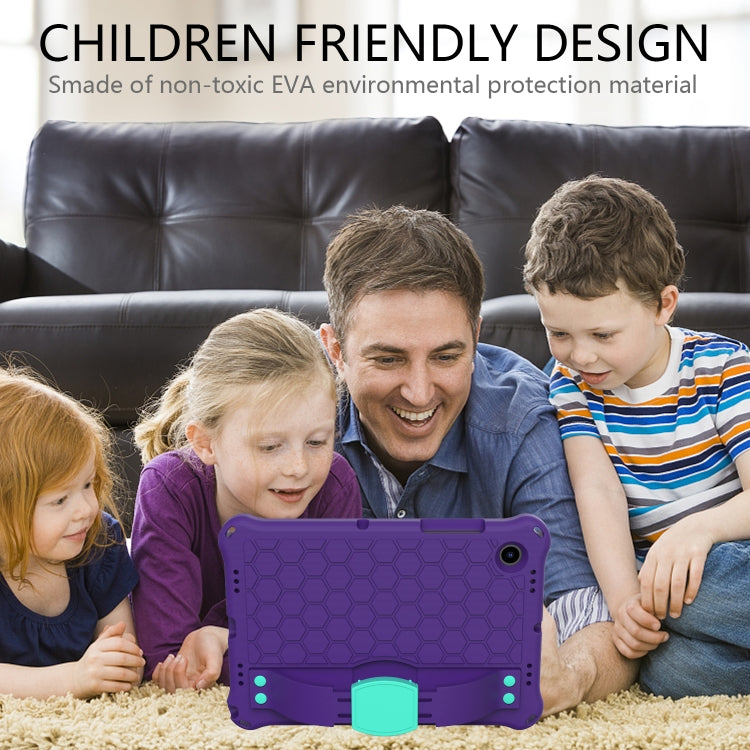 For Galaxy Tab A8 10.5 2021 X200/X205 Honeycomb EVA+PC Tablet Case with Strap(Purple+Mint Green) - Other Galaxy Tab PC by buy2fix | Online Shopping UK | buy2fix