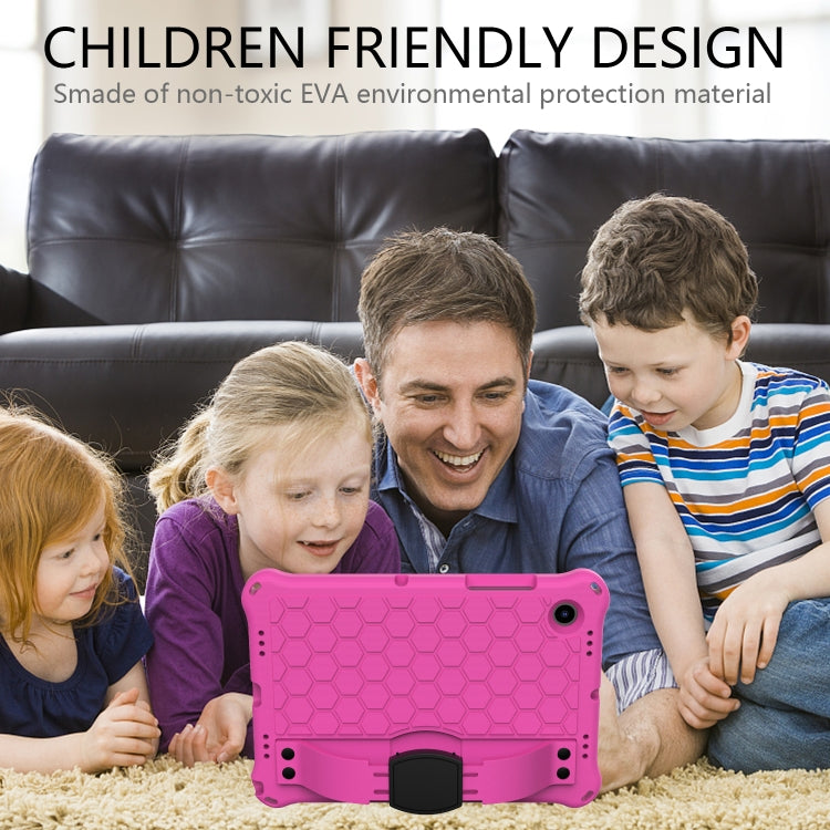 For Galaxy Tab A8 10.5 2021 X200/X205 Honeycomb EVA+PC Tablet Case with Strap(Rose Red+Black) - Other Galaxy Tab PC by buy2fix | Online Shopping UK | buy2fix