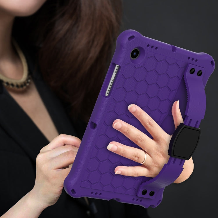 For Galaxy Tab A8 10.5 2021 X200/X205 Honeycomb EVA+PC Tablet Case with Strap(Purple+Black) - Other Galaxy Tab PC by buy2fix | Online Shopping UK | buy2fix