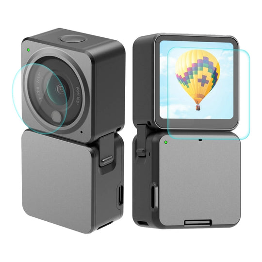 Pour DJI Action 2 ENKAY Film d'écran en verre trempé 0,2 mm 9H, version : Power Combo