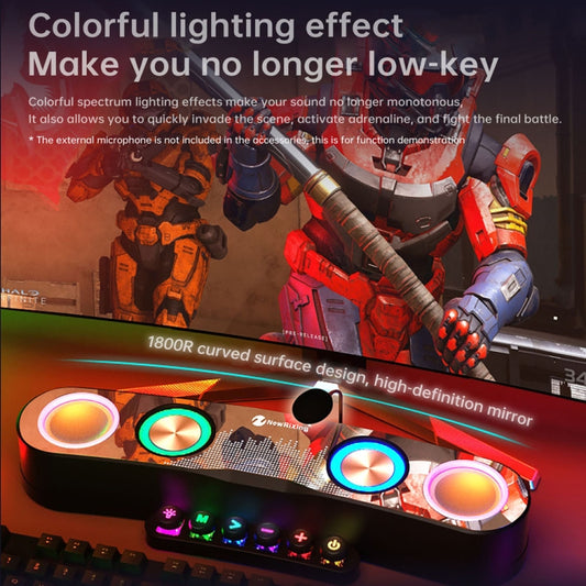 Newrixing NR555 Desktop Colorful LED Gaming Bluetooth Speaker Support TF & FM - Desktop Speaker by NewRixing | Online Shopping UK | buy2fix