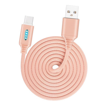 USB-C / Type-C Interface Zinc Alloy Marquee Luminous Intelligent Automatic Power off Charging Data Cable(rose gold) by buy2fix