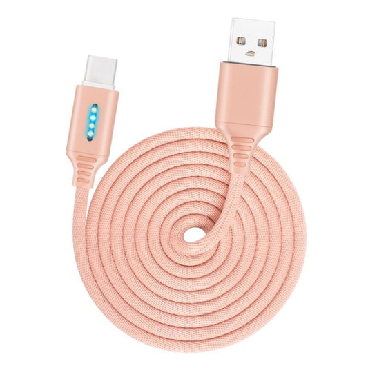 USB-C / Type-C Interface Zinc Alloy Marquee Luminous Intelligent Automatic Power off Charging Data Cable(rose gold) by buy2fix