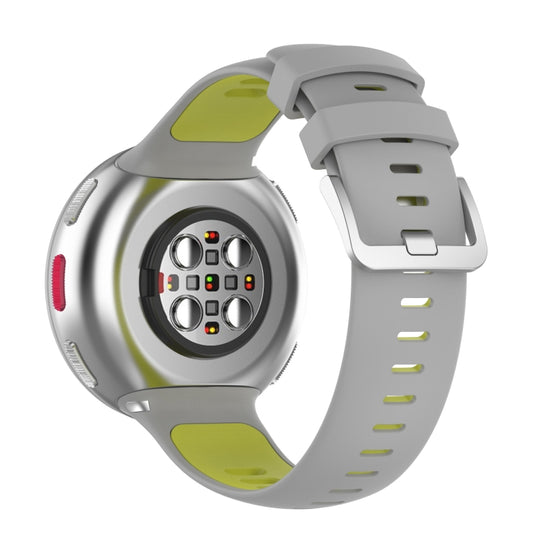 Two-color Silicone Watch Band for POLAR Vantage V2 with Original Raw Ears(Gray+Green)