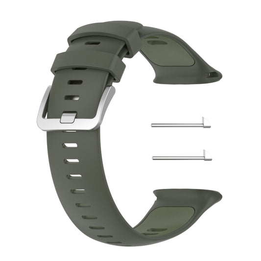 Two-color Silicone Watch Band for POLAR Vantage V2 with Original Raw Ears(Green) -  by buy2fix | Online Shopping UK | buy2fix