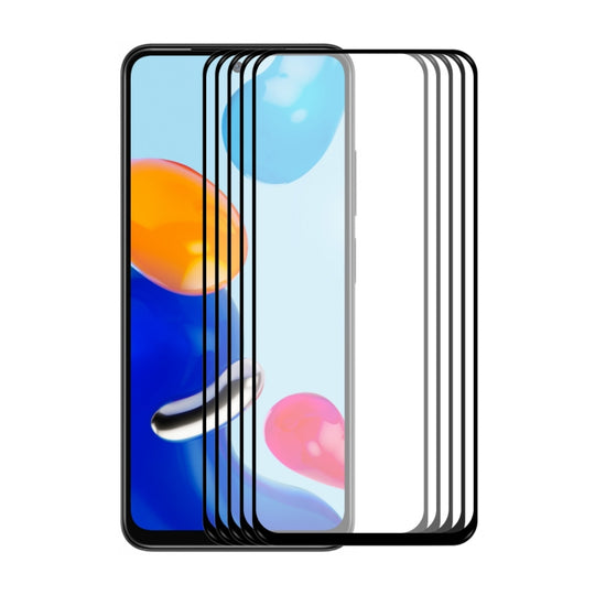 5 PCS For Redmi Note 11S 4G ENKAY Full Glue 0.26mm 9H 2.5D Tempered Glass Full Film