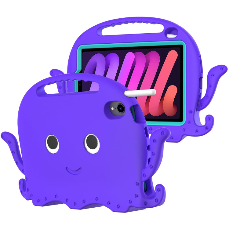 For iPad mini 6 / mini 2024 Octopus Style EVA Hybrid PC Tablet Case with Strap(Purple) - iPad mini 6 Cases by buy2fix | Online Shopping UK | buy2fix