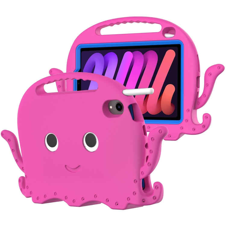 For iPad mini 6 / mini 2024 Octopus Style EVA Hybrid PC Tablet Case with Strap(RoseRed) - iPad mini 6 Cases by buy2fix | Online Shopping UK | buy2fix