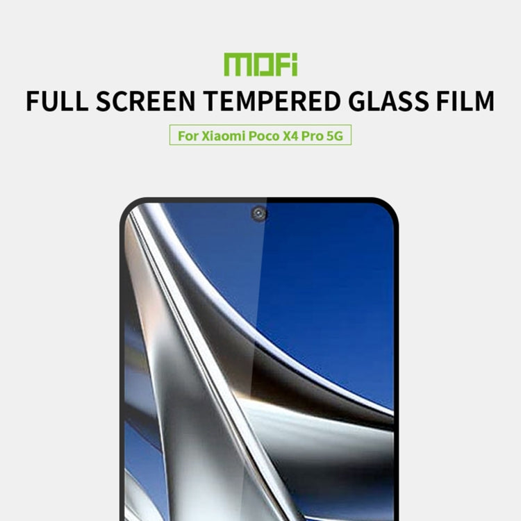 For Xiaomi Poco X4 Pro 5G MOFI 9H 2.5D Full Screen Tempered Glass Film(Black) by MOFI