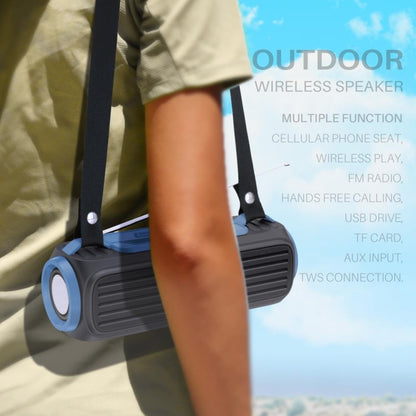NewRixing NR903F TWS Portable Outdoor Bluetooth Speaker Support TF Card / FM(Blue) - Desktop Speaker by NewRixing | Online Shopping UK | buy2fix