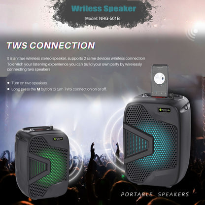 NewRixing NRG501B Outdoor Karaoke Wireless Speaker High-Power Audio Amplifier With Mic - Desktop Speaker by NewRixing | Online Shopping UK | buy2fix