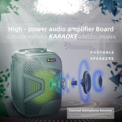 NewRixing NRG501B Outdoor Karaoke Wireless Speaker High-Power Audio Amplifier With Mic - Desktop Speaker by NewRixing | Online Shopping UK | buy2fix