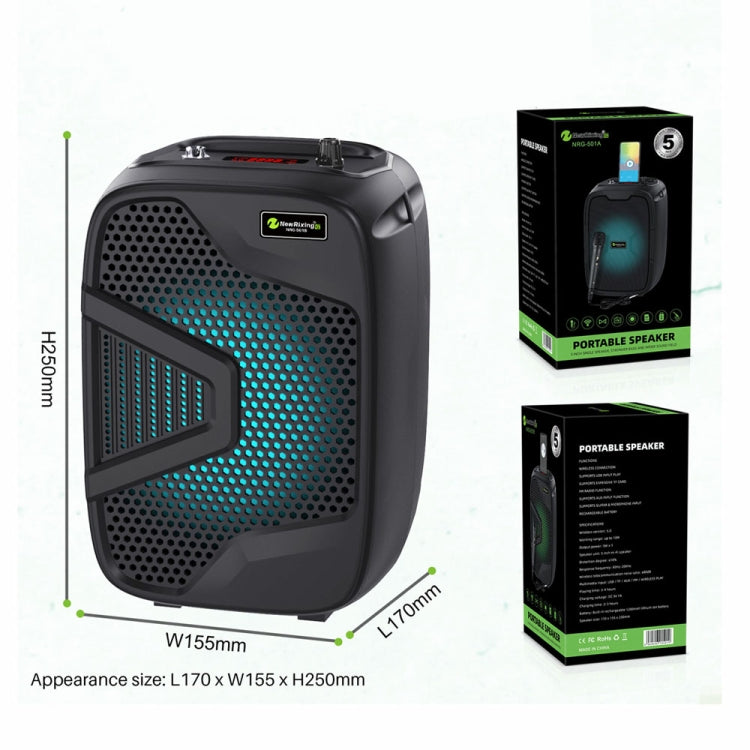 NewRixing NRG501B Outdoor Karaoke Wireless Speaker High-Power Audio Amplifier With Mic - Desktop Speaker by NewRixing | Online Shopping UK | buy2fix