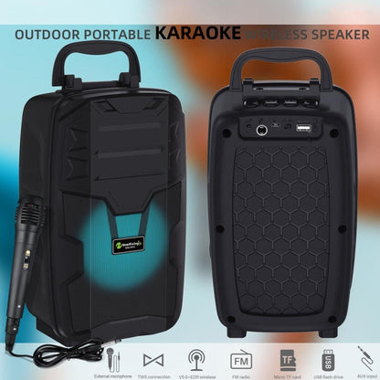 NewRixing NRG401C Outdoor Portable Karaoke Wireless Speaker High-Power Audio Amplifier With Mic(Red) - Desktop Speaker by NewRixing | Online Shopping UK | buy2fix