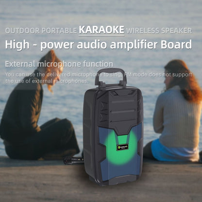 NewRixing NRG401C Outdoor Portable Karaoke Wireless Speaker High-Power Audio Amplifier With Mic(Blue) - Desktop Speaker by NewRixing | Online Shopping UK | buy2fix